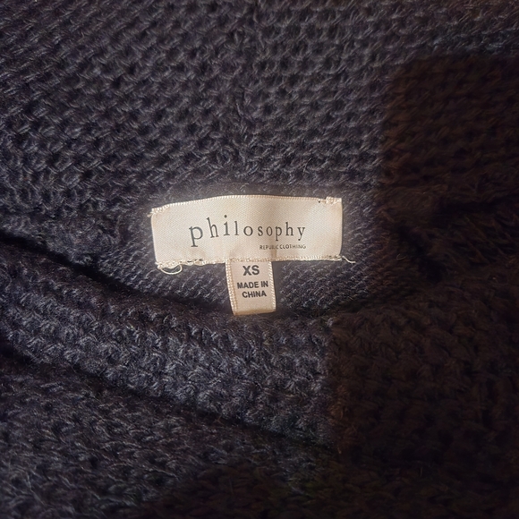 Philosophy Black  Off-the-Shoulder Sweater - Picture 3 of 4